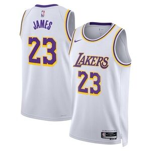 Lakers Lebron James Jersey with Purple and Gold Accents